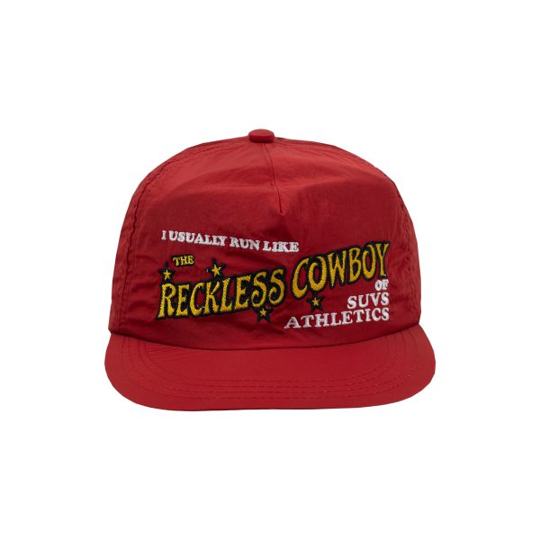 Reckless cowboy 6 panel cap red